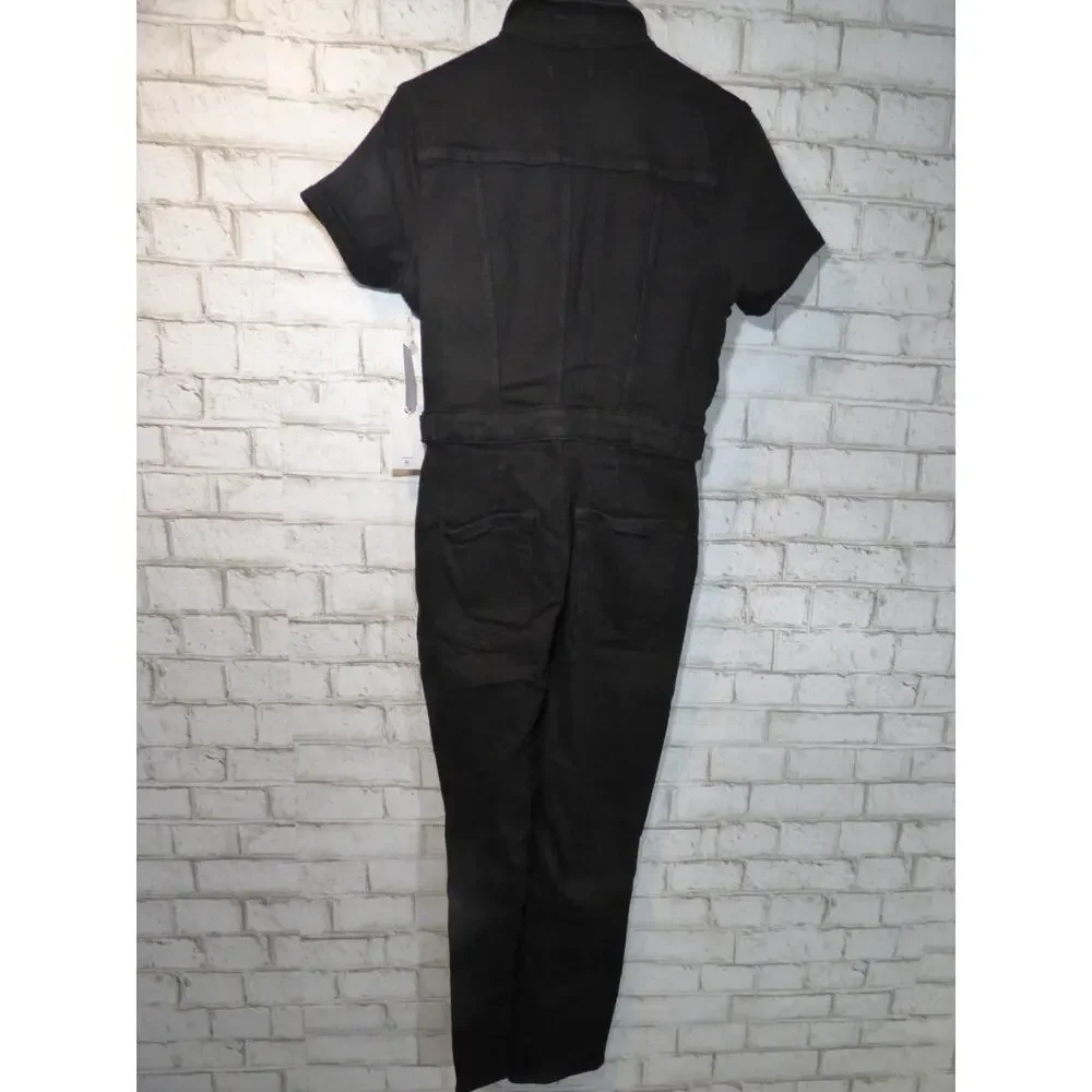 Good American Black Fit for Success Denim Jumpsuit Large NEW - Picture 8 of 11